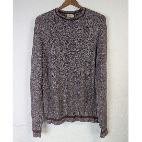 Faherty Pullover Sweater Womens Medium Burgundy Heather Crew Neck Soft Classic - Picture 1 of 5